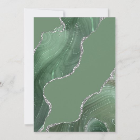 s結婚サンキューカードセージ瑪瑙シルバーグリッター サンキューカード (裏面)