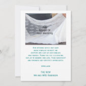 s結婚サンキューカードティール(緑がかった色)蝶ハート サンキューカード (裏面)