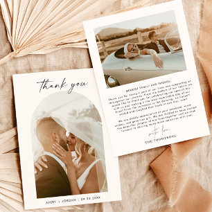 s結婚サンキューカード、Boho Arch Photo Thank You 招待状