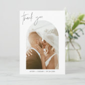 s結婚サンキューカード、Boho Arch Photo Thank You 招待状 (スタンド正面)