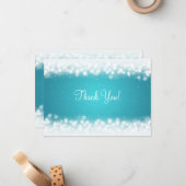s結婚サンキューノート魔法スパークルターコイズ ノートカード (正面/裏面インサイチュ)
