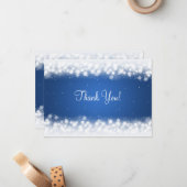 s結婚サンキューノート魔法スパークルブルー ノートカード (正面/裏面インサイチュ)