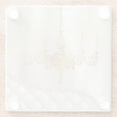 s結婚シャンデリア照明アイボリーパールガラス ガラスコースター (裏面)