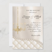 s結婚シャンデリア照明アイボリーパールサタン 招待状 (裏面)