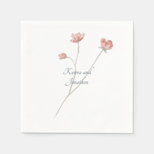 s結婚セージ水カラーフローラナプキン スタンダードカクテルナプキン (正面)