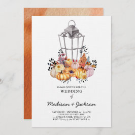 s結婚ランタン水彩秋招待状 招待状