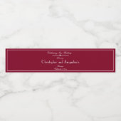 s結婚ヴィンテージモダン名前をカスタムするシックブルゴーニュ ペットボトルラベル (シングルラベル)