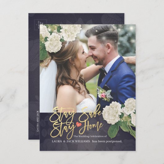 s結婚延滞ステイホームステイセーフアジサイ 案内ポストカード (正面/裏面)