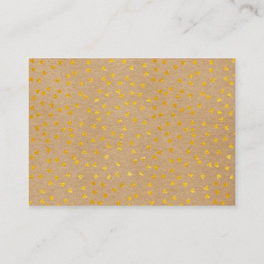 s結婚感謝Kraft金ゴールドハートChic Script プレイスカード (裏面)