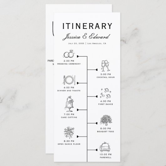 s結婚旅程パーティープログラム白黒Chic (正面/裏面)