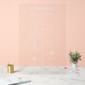 s結婚旅程パーティープログラム白黒Chic アクリルサイン (ウェディング)