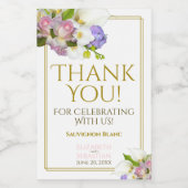 s結婚春パステルフローラサンキューミニホテル ワインラベル (シングルラベル)