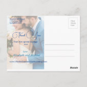 s結婚海ビーチブルー3写真ありがエレガントとうございます ポストカード (裏面)