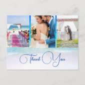 s結婚海ビーチブルー3写真ありがエレガントとうございます ポストカード (正面)