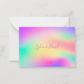 s結婚色数々の絞り染めモダンRSVP ノートカード (裏面)