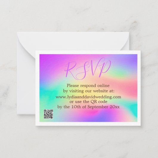 s結婚色数々の絞り染めモダンRSVP ノートカード (正面)