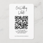 s結婚詳細Qrコードシンプルブラックシミニマルック エンクロージャーカード (裏面)