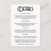 s結婚詳細Qrコードシンプルブラックシミニマルック エンクロージャーカード (正面)