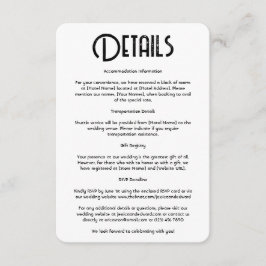 s結婚詳細Qrコードシンプルブラックシミニマルック エンクロージャーカード