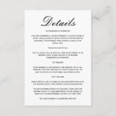 s結婚詳細Qrコードシンプルブラックシミニマルック エンクロージャーカード (正面)