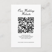 s結婚詳細Qrコードシンプルブラックシミニマルック エンクロージャーカード (裏面)