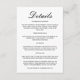 s結婚詳細Qrコードシンプルブラックシミニマルック エンクロージャーカード