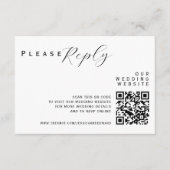 s結婚詳細Qrコードシンプルブラックシミニマルック エンクロージャーカード (正面)