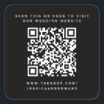 s結婚詳細Qrコードシンプルブラックシミニマルック スクエアシール<br><div class="desc">美学のシンプルさを鑑賞するカップル向けモダンに設計。QRコードを使用すると、お客様は自分の都合の良い時に自分の詳細な情報にアクセスでき結婚る。また、ブラックとミニマルデザインはクラスのtouchを追加する。</div>