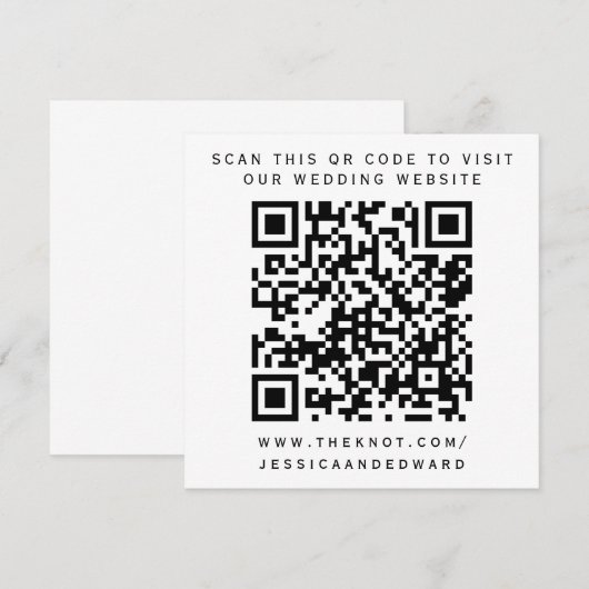 s結婚詳細Qrコードシンプルブラックシミニマルック プログラム (正面/裏面)