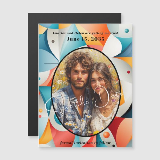 s結婚、日付の保存、フォトマグネット (正面/裏面)