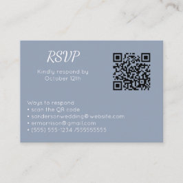 s結婚 Dusty Blue RSVPオンラインQRコード写真 エンクロージャーカード