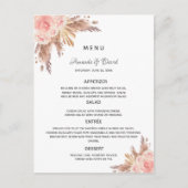 s結婚 pampas草バラ金ゴールドフローラメニューカード ポストカード (正面)