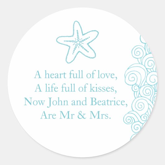 s結婚 seastar starfishビーチ波アクアシール ラウンドシール (正面)