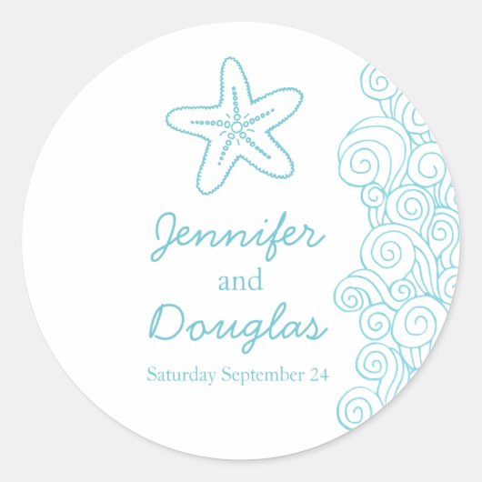 s結婚 seastar starfishビーチ波アクアシール ラウンドシール (正面)