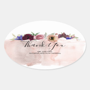 s結婚 Thank You -フローラヴィンテージ秋 楕円形シール