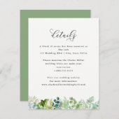 s結婚-Water色の緑と葉の詳細 エンクロージャーカード (正面/裏面)