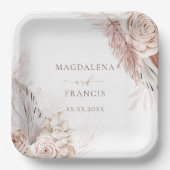 s結婚boho花紙プレート ペーパープレート (正面)