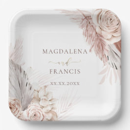 s結婚boho花紙プレート ペーパープレート