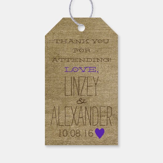 s結婚'Moreゲストビーフパープルハート ギフトタグ (裏面)