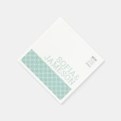 s結婚TABLEシンプル型パステルモダンミントグレー スタンダードカクテルナプキン (角)