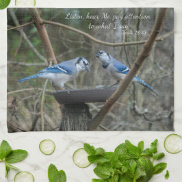s聞 Blue Jays with verse from Isaiah キッチンタオル