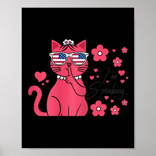 s話 Kamala Harris おもしろい Pink Cat Kamala 2024 ポスター (正面)