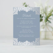 s詳細結婚ヴィンテージダスティブルーシルバーアンティーク エンクロージャーカード (スタンド正面)