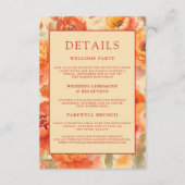 s詳細結婚秋バーントオレンジフローラ エンクロージャーカード (正面)