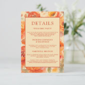 s詳細結婚秋バーントオレンジフローラ エンクロージャーカード (スタンド正面)