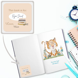 s読ブックスパーソナライズされたキッズ蔵書票 スクエアシール