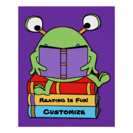 s読 isおもしろいかわいい本の愛エイリアン ポスター