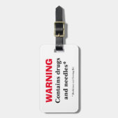 s警告-Drugs & Needles-Medicines & Medicines裁縫キット ラゲッジタグ (正面縦)