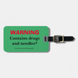 s警告-Drugs & Needles-Medicines & Medicines裁縫キット ラゲッジタグ