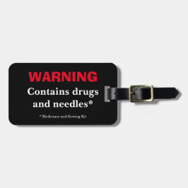 s警告-Drugs & Needles-Medicines & Medicines裁縫キット ラゲッジタグ